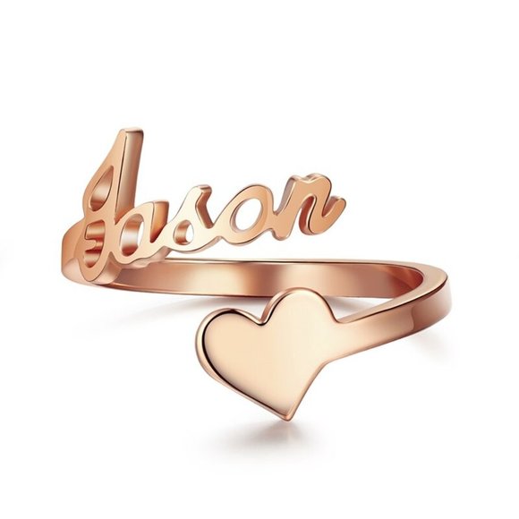 Customizable 2 Name Couple Rings, Rings R001 - Picture 7 of 12